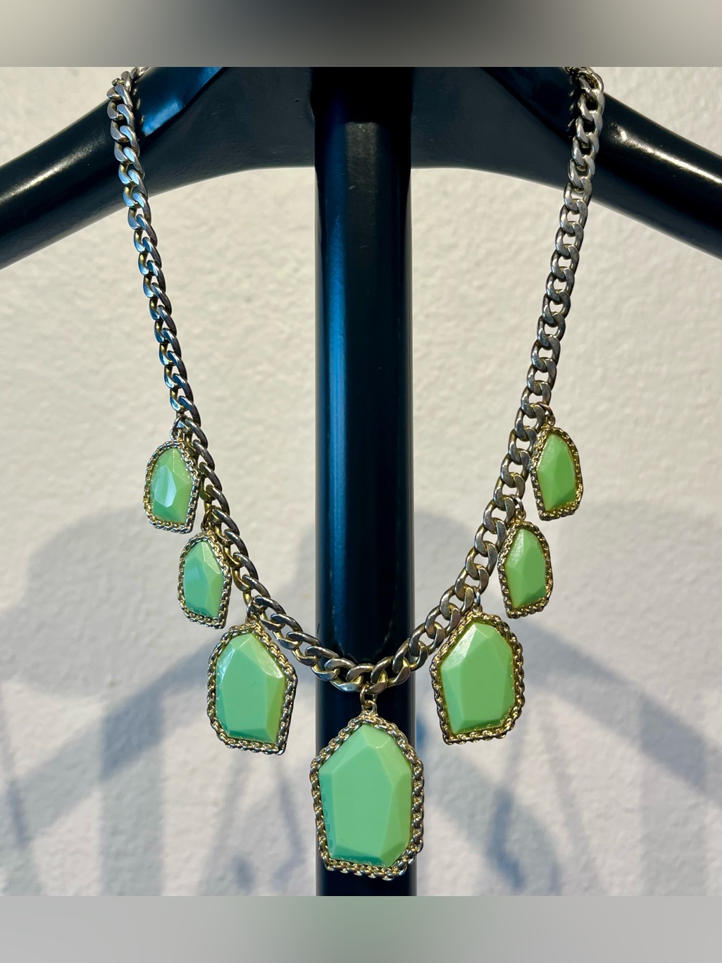 Vintage Green Statement Pendant Necklace